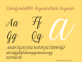 LiebeGerdaW00-RegularItalic Regular Version 1.00图片样张