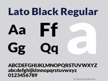 Lato Black Regular Version 1.104; Western+Polish opensource图片样张