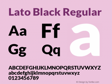 Lato Black Regular Version 1.104; Western+Polish opensource图片样张