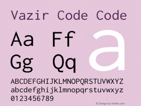 Vazir Code Code Version 1.0.0; ttfautohint (v1.4.1.5-446e) Font Sample