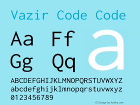 Vazir Code Code Version 1.0.1; ttfautohint (v1.4.1.5-446e) Font Sample