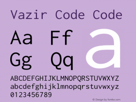 Vazir Code Code Version 1.0.1; ttfautohint (v1.4.1.5-446e)图片样张