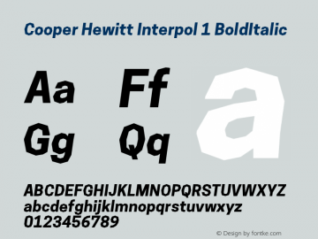 Cooper Hewitt Interpol 1 BoldItalic 1.000图片样张