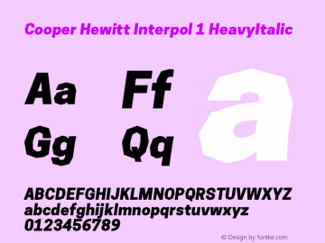 Cooper Hewitt Interpol 1 HeavyItalic 1.000图片样张