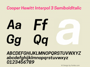 Cooper Hewitt Interpol 3 SemiboldItalic 1.000图片样张