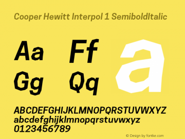 Cooper Hewitt Interpol 1 SemiboldItalic 1.000图片样张