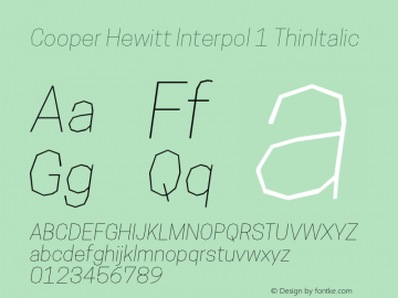 Cooper Hewitt Interpol 1 ThinItalic 1.000图片样张