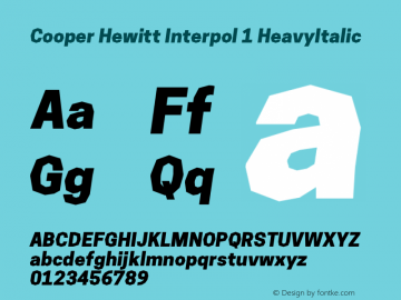 Cooper Hewitt Interpol 1 HeavyItalic 1.000图片样张