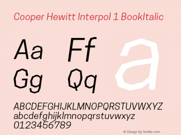 Cooper Hewitt Interpol 1 BookItalic 1.000图片样张