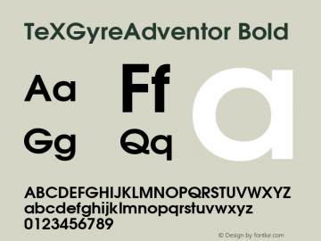 TeXGyreAdventor Bold Version 1.104;PS 1.104;hotconv 1.0.49;makeotf.lib2.0.14853; ttfautohint (v1.5) Font Sample