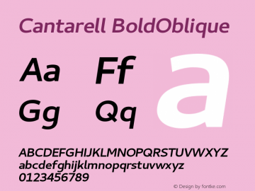 Cantarell BoldOblique Version 0.024 Font Sample