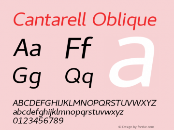 Cantarell Oblique Version 0.024 Font Sample