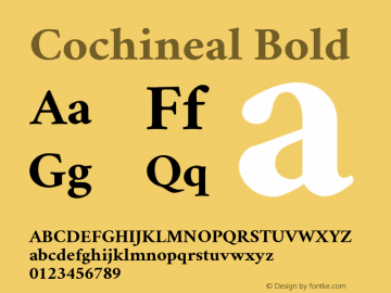 Cochineal Bold Version 0.9 Font Sample