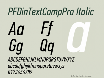 PFDinTextCompPro Italic Version 2.005 2005图片样张