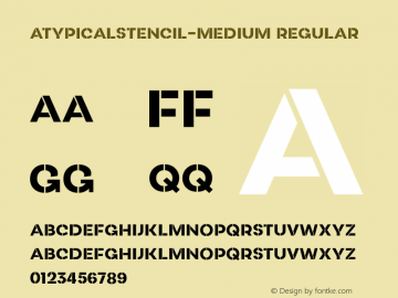 AtypicalStencil-Medium Regular Version 1.000 Font Sample