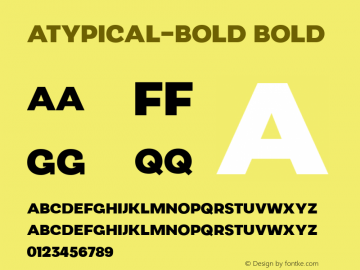 Atypical-Bold Bold Version 1.000 Font Sample
