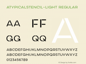 AtypicalStencil-Light Regular Version 1.000图片样张