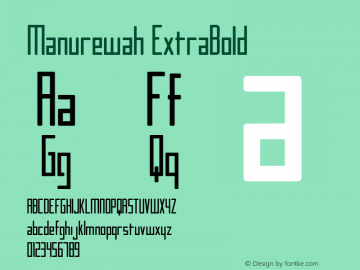 Manurewah ExtraBold Version 1.000 Font Sample
