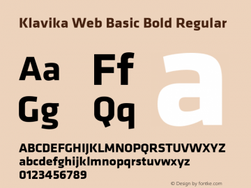Klavika Web Basic Bold Regular Version 2.001图片样张
