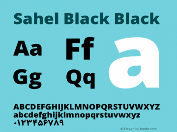 Sahel Black Black Version 1.0.0-alpha5; ttfautohint (v1.4.1.5-446e) Font Sample
