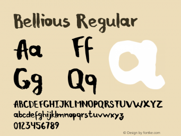 Bellious Regular Version 1.00 June 1, 2015, initial release Font Sample