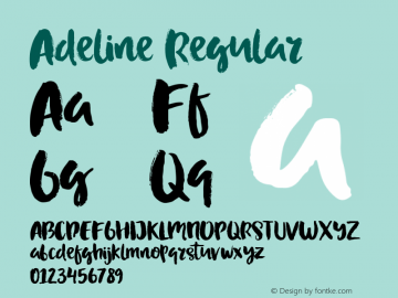 Adeline Regular Version 1.00 June 20, 2016, initial release Font Sample