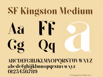 SF Kingston Medium Version 1.000 Font Sample