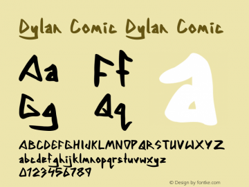 Dylan Comic Dylan Comic Unknown Font Sample