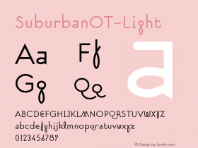 SuburbanOT-Light ☞ Version 1.000;PS 001.000;hotconv 1.0.38;com.myfonts.easy.emigre.suburban.light.wfkit2.version.3TTx图片样张
