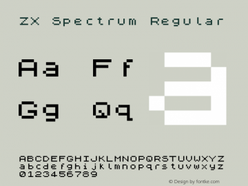 ZX Spectrum Regular Version 1.1; 2001 Font Sample