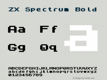 ZX Spectrum Bold Version 1.1; 2001 Font Sample