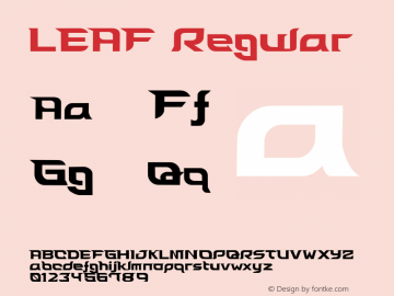 LEAF Regular Macromedia Fontographer 4.1 98/06/19 Font Sample