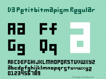 D3 Petitbitmapism Regular 1.0 (7pt) Font Sample
