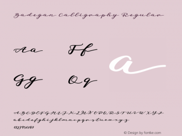 Badegan Calligraphy Regular Version 1.000 Font Sample