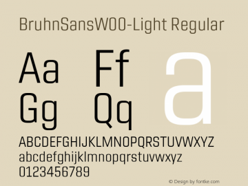 BruhnSansW00-Light Regular Version 1.00 Font Sample