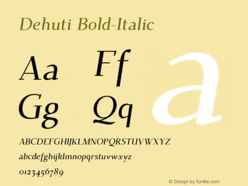 Dehuti Bold-Italic Version 1图片样张