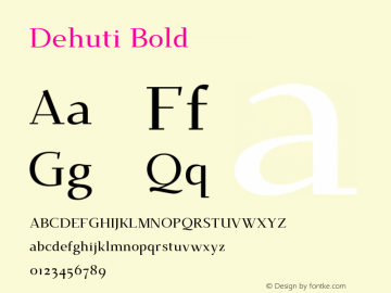 Dehuti Bold Version 1 Font Sample