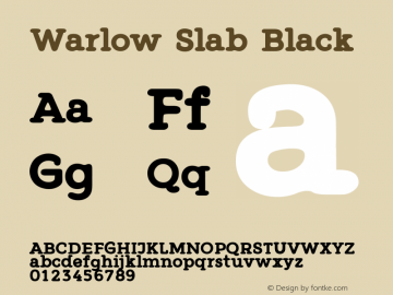 Warlow Slab Black Version 1.00 August 21, 2016, initial release图片样张
