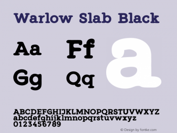 Warlow Slab Black Version 1.00 August 21, 2016, initial release图片样张