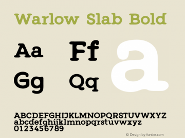 Warlow Slab Bold Version 1.00 August 21, 2016, initial release图片样张