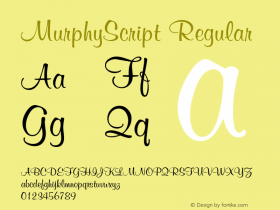 MurphyScript Regular The IMSI MasterFonts Collection, tm 1995 IMSI Font Sample