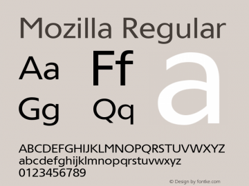 Mozilla Regular 001.000 Font Sample