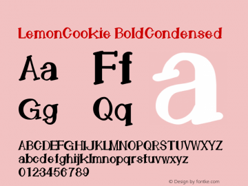 LemonCookie BoldCondensed Version 001.000 Font Sample