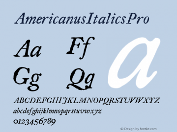AmericanusItalicsPro ☞ Version 1.001 2014;com.myfonts.easy.aerotype.americanus.italics-pro.wfkit2.version.4mp1图片样张