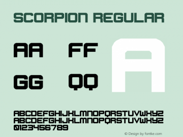 Scorpion Regular Version 1.0 Font Sample