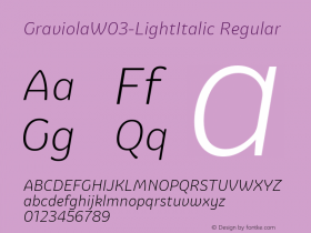 GraviolaW03-LightItalic Regular Version 1.101图片样张