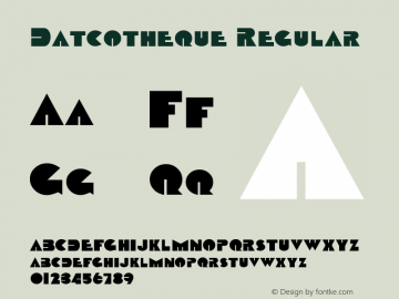 Datcotheque Regular Weatherly Systems, Inc.  6/7/95 Font Sample