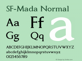 SF-Mada Normal Version 1.00 August 2, 2016, initial release Font Sample