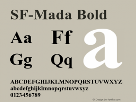 SF-Mada Bold Version 1.00 August 2, 2016, initial release Font Sample