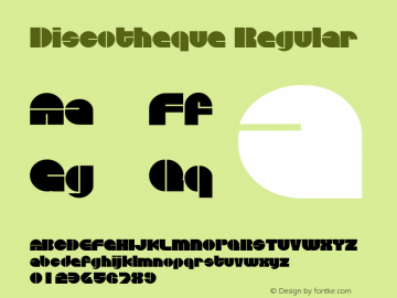 Discotheque Regular Weatherly Systems, Inc.  6/7/95 Font Sample